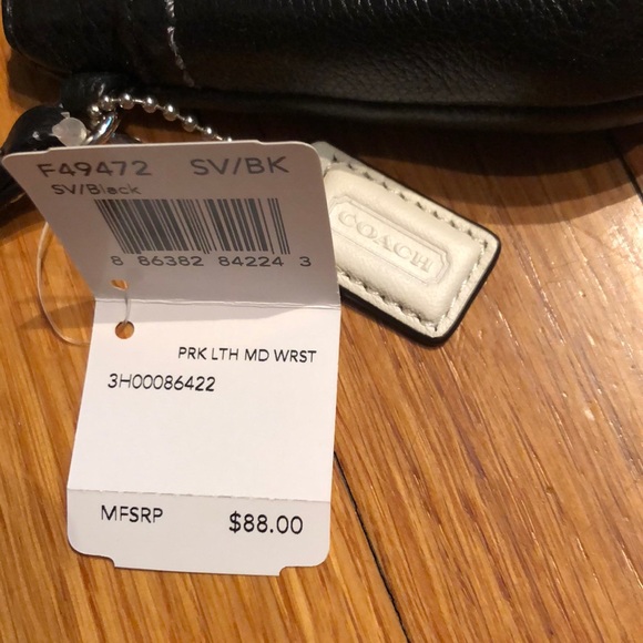 Coach Black Leather Style Wristlet - Picture 2 of 6